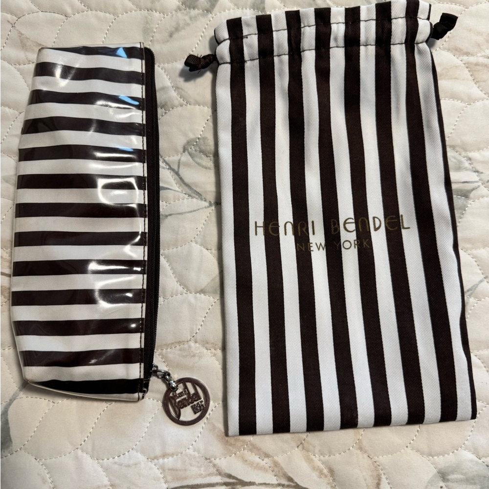 Henri Bendel Striped small make-up/accessory bag with dust cover